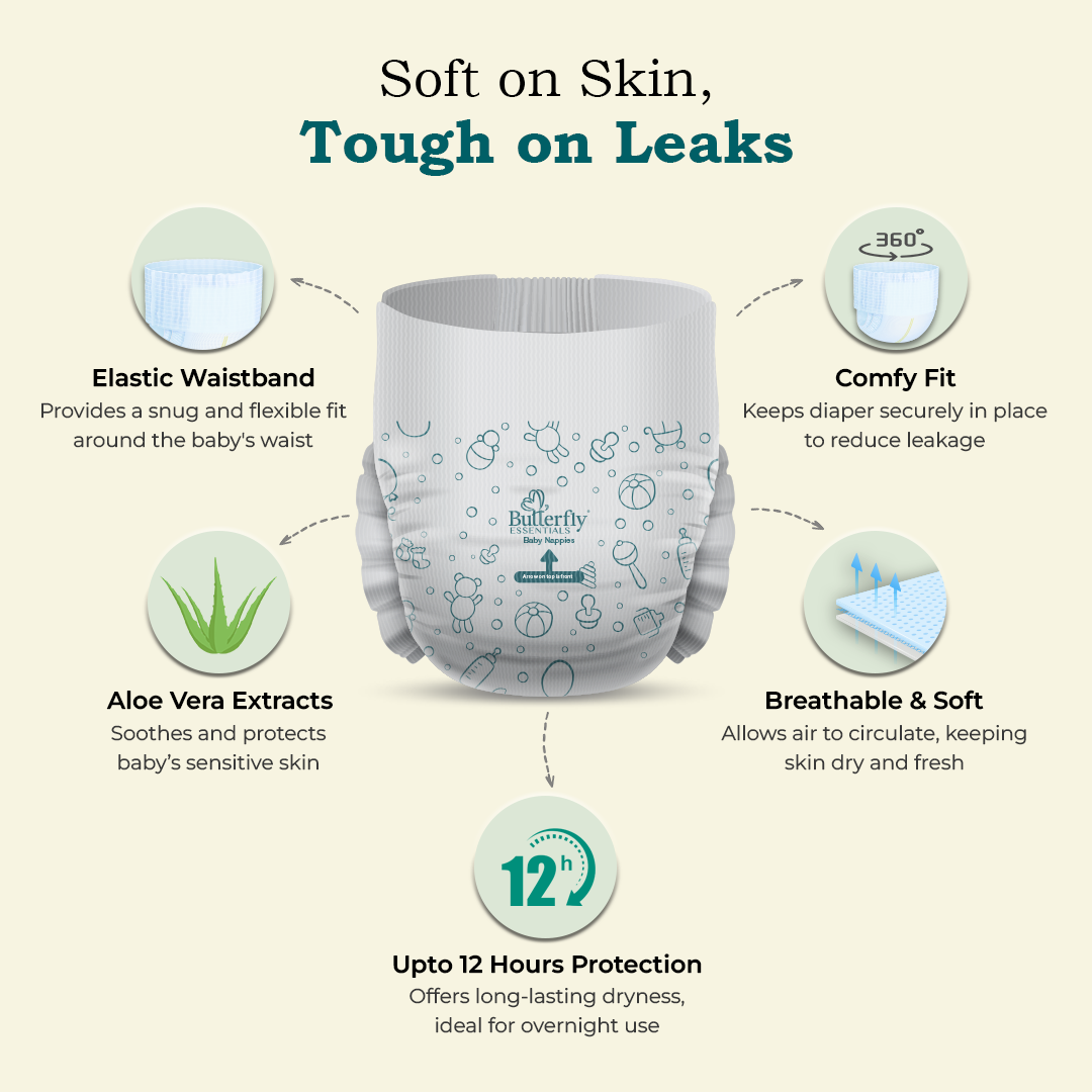 Baby Diapers – All-Day Dryness and Aloe Vera Care - Extra Large (XL) view 3